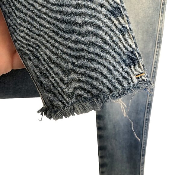 Free People High Rise Light Wash Raw Hem Skinny Jeans | Size 24 - Picture 10 of 13